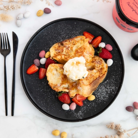 Cardamom French Toast with Passionfruit Icecream & Berries